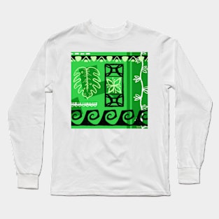 Green Hawaiian Patterns Long Sleeve T-Shirt